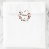 Cute Woodland Friends Baby Shower Ronde Sticker (Tas)