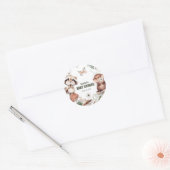 Cute Woodland Friends Baby Shower Ronde Sticker (Envelop)