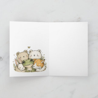 Cute Woodland Friends Birthday Card | Adorable Fro Kaart