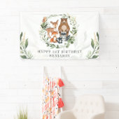 Cute Woodland Greenery Animals Happy Birthday Spandoek (Insitu)