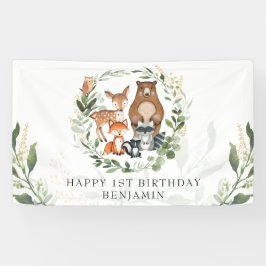 Cute Woodland Greenery Animals Happy Birthday Spandoek