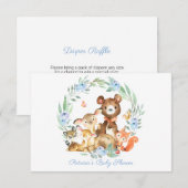 Cute Woodland Greenery Baby shower Diaper Raffle Kaart (Voorkant / Achterkant)