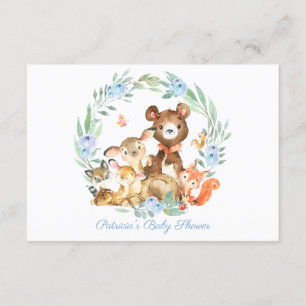 Cute Woodland Greenery Baby shower Diaper Raffle Kaart