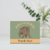 Cute Woodland Grizzly Beer Cub Dank je Briefkaart (Staand voorkant)