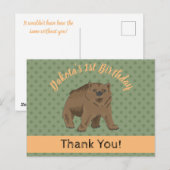 Cute Woodland Grizzly Beer Cub Dank je Briefkaart (Voorkant / Achterkant)