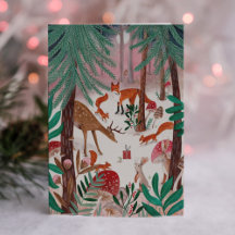 Cute Woodland groene & roze bosdieren Bos