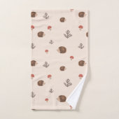 Cute Woodland Hedégel & Mushroom Pattern Bad Handdoek (Handdoek)