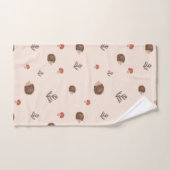 Cute Woodland Hedégel & Mushroom Pattern Bad Handdoek (Handdoek)