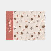 Cute Woodland Hedégel & Mushroom Pattern Fleece Deken (Voorkant (Horizontaal))