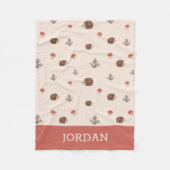 Cute Woodland Hedégel & Mushroom Pattern Fleece Deken (Voorkant)