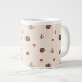 Cute Woodland Hedégel & Mushroom Pattern Grote Koffiekop (Voorkant rechts)