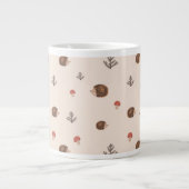 Cute Woodland Hedégel & Mushroom Pattern Grote Koffiekop (Voorkant)