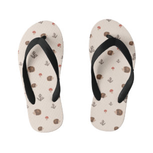 Cute Woodland Hedégel & Mushroom Pattern Kinder Teenslippers