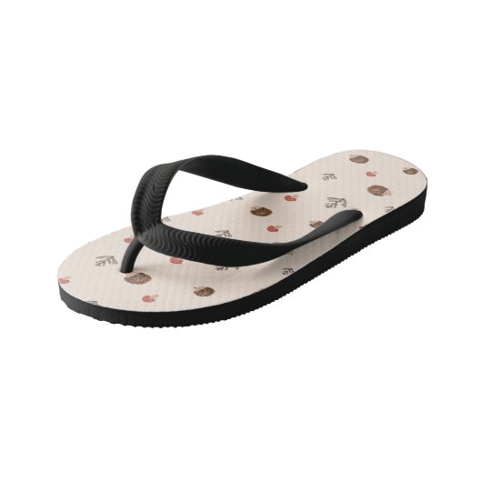 Cute Woodland Hedégel & Mushroom Pattern Kinder Teenslippers (Schuin)