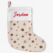 Cute Woodland Hedégel & Mushroom Pattern Kleine Kerstsok (Voorkant)