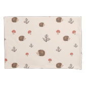 Cute Woodland Hedégel & Mushroom Pattern Kussensloop (Voorkant)
