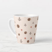Cute Woodland Hedégel & Mushroom Pattern Latte Mok (Linkerhoek)