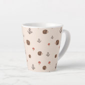 Cute Woodland Hedégel & Mushroom Pattern Latte Mok (Rechterhoek)