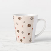 Cute Woodland Hedégel & Mushroom Pattern Latte Mok (Rechts)