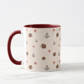 Cute Woodland Hedégel & Mushroom Pattern Mok (Links)