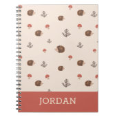 Cute Woodland Hedégel & Mushroom Pattern Notitieboek (Voorkant)