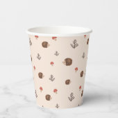 Cute Woodland Hedégel & Mushroom Pattern Papieren Bekers (Achterkant)