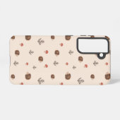 Cute Woodland Hedégel & Mushroom Pattern Samsung Galaxy Hoesje (Achterkant horizontaal)