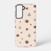 Cute Woodland Hedégel & Mushroom Pattern Samsung Galaxy Hoesje (Achterkant)
