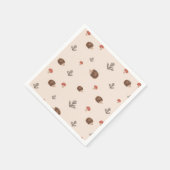 Cute Woodland Hedégel & Mushroom Pattern Servet (Hoek)