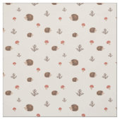 Cute Woodland Hedégel & Mushroom Pattern Stof (Swatch)