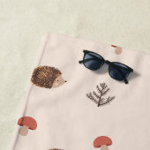 Cute Woodland Hedégel & Mushroom Pattern Strandlaken (In situ)