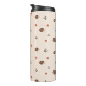 Cute Woodland Hedégel & Mushroom Pattern Thermosbeker (Geroteerd rechts)