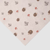 Cute Woodland Hedégel & Mushroom Pattern Tissuepapier (Detail)