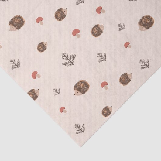 Cute Woodland Hedégel & Mushroom Pattern Tissuepapier (Detail)