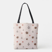 Cute Woodland Hedégel & Mushroom Pattern Tote Bag (Achterkant)