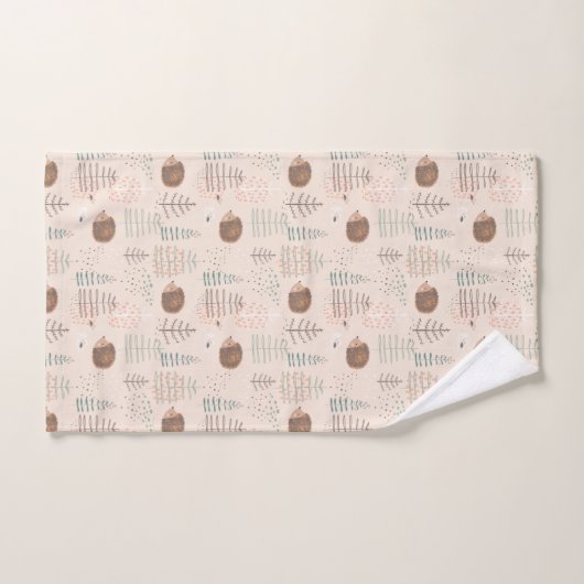 Cute Woodland Hedegel Pattern Bad Handdoek (Handdoek)