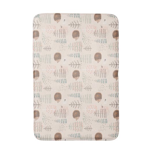 Cute Woodland Hedegel Pattern Badmat (Voorkant Verticaal)