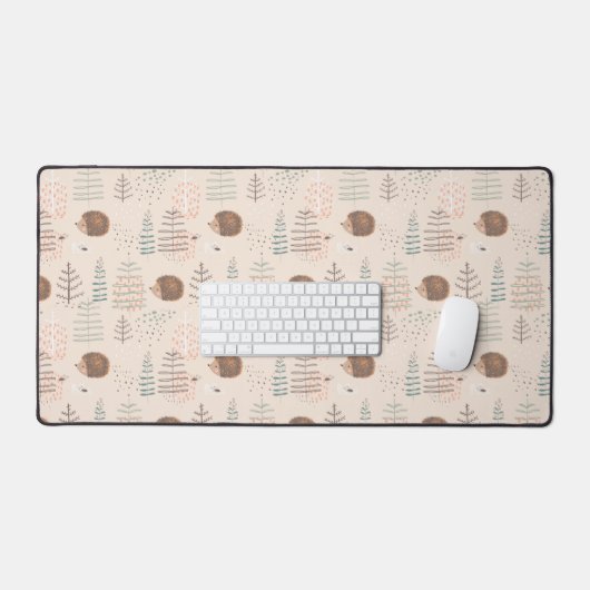 Cute Woodland Hedegel Pattern Bureaumat (Keyboard & Muis)
