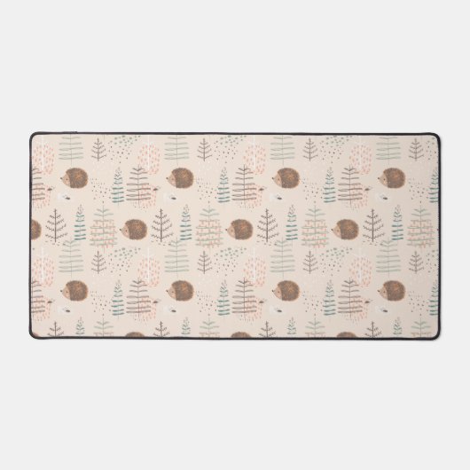 Cute Woodland Hedegel Pattern Bureaumat (Voorkant)