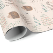 Cute Woodland Hedegel Pattern Cadeaupapier (Rol Hoek)