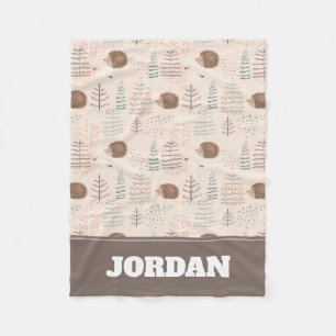 Cute Woodland Hedegel Pattern Fleece Deken