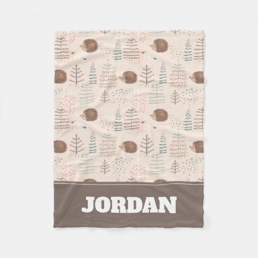 Cute Woodland Hedegel Pattern Fleece Deken (Voorkant)