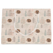 Cute Woodland Hedegel Pattern Groot Cadeauzakje (Voorkant)
