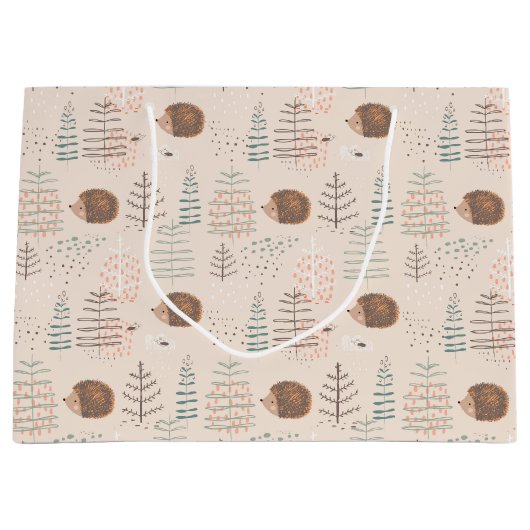 Cute Woodland Hedegel Pattern Groot Cadeauzakje (Voorkant)