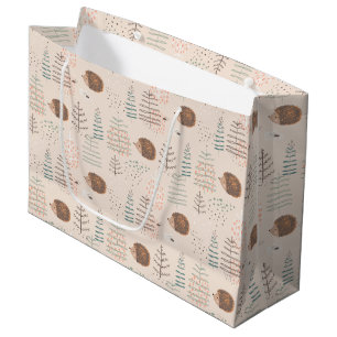 Cute Woodland Hedegel Pattern Groot Cadeauzakje