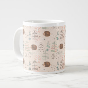 Cute Woodland Hedegel Pattern Grote Koffiekop