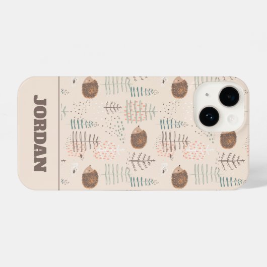 Cute Woodland Hedegel Pattern iPhone Hoesje (Achterkant horizontaal)