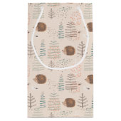 Cute Woodland Hedegel Pattern Klein Cadeauzakje (Achterkant)