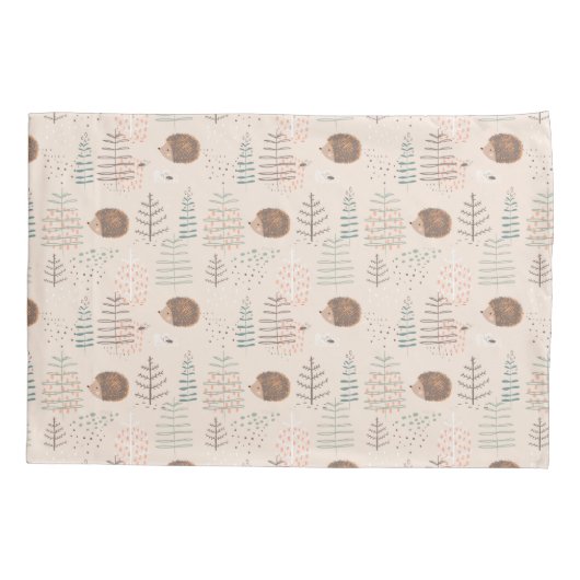 Cute Woodland Hedegel Pattern Kussensloop (Achterkant)