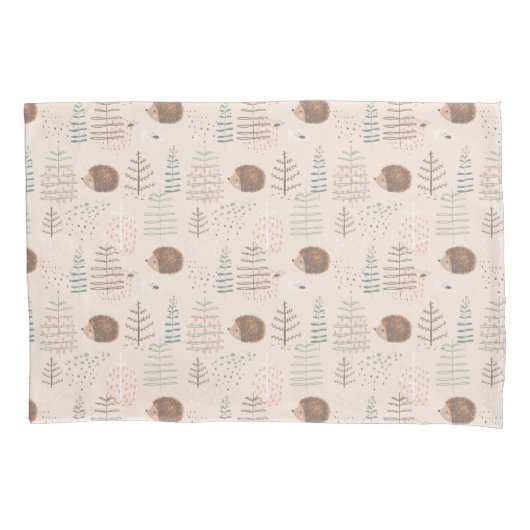 Cute Woodland Hedegel Pattern Kussensloop (Voorkant)